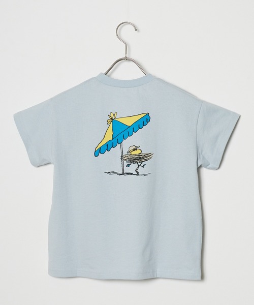 Ampersand（アンパサンド）の「Ampersand/アンパサンド PEANUTSコーディネートセット（Tシャツ/カットソー・キッズ・オフホワイト/サックスブルー・120/130/140）」の3枚目の写真