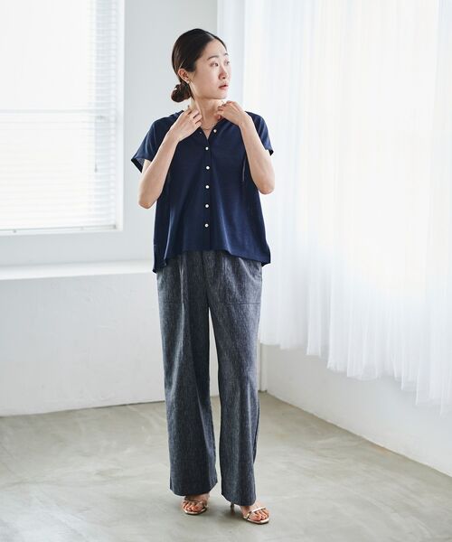 le.coeur blanc(ルクールブラン)の「リネンタッチミラノリブベスト×スカートセット(ワンピース・レディース・ネイビー/モカ・38)」の21枚目の写真
