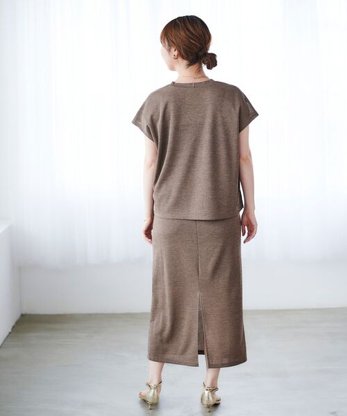 le.coeur blanc(ルクールブラン)の「リネンタッチミラノリブベスト×スカートセット(ワンピース・レディース・ネイビー/モカ・38)」の11枚目の写真