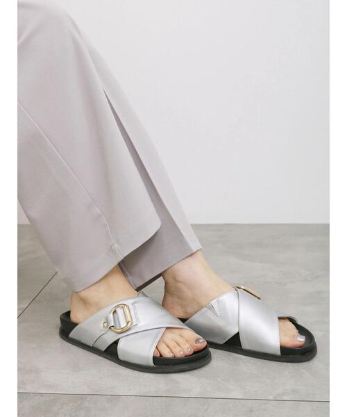 Samansa Mos2 blue(サマンサモスモスブルー)の「バックルクロスベルトサンダル(ドレスシューズ・レディース・キナリ/ブラック/シルバー・M/L)」の20枚目の写真