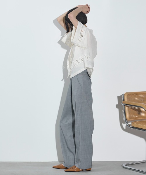 THE YOn(ザヨン)の「クロスウエストアシメラップパンツ(スラックス・レディース・グレー/ブラック/チェック・S/M)」の19枚目の写真