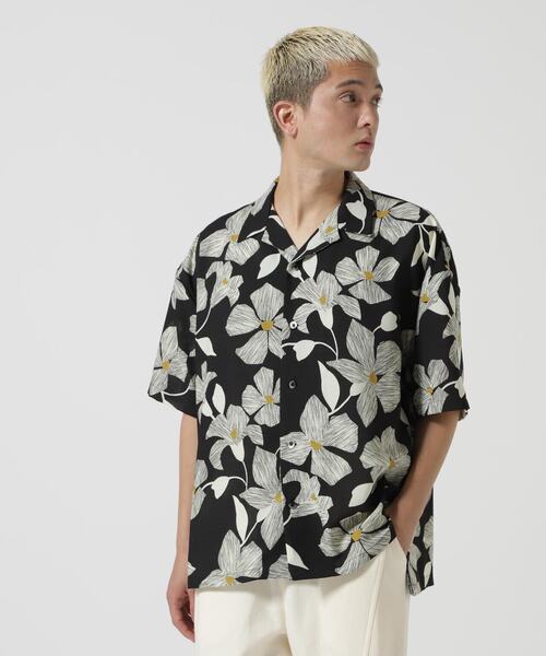 DANKE SCHON(ダンケシェーン)の「DankeSchon/ダンケシェーン/OPEN COLLAR SSH B.FLOWER(シャツ/ブラウス・メンズ・ホワイト/ブラック・F)」の1枚目の写真