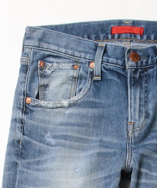 Ray BEAMS(レイビームス)の「RED CARD / ダメージ デニム(デニムパンツ・レディース・ブルー系その他・24/22/23/25)」の4枚目の写真