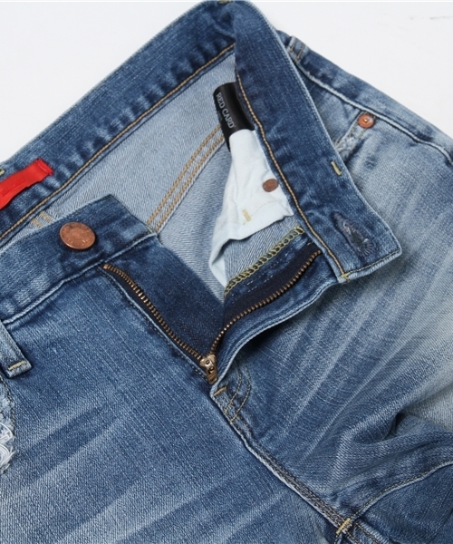 Ray BEAMS(レイビームス)の「RED CARD / ダメージ デニム(デニムパンツ・レディース・ブルー系その他・24/22/23/25)」の9枚目の写真