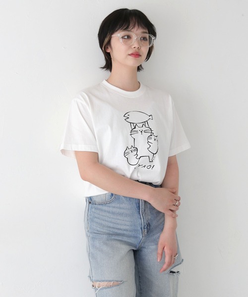 UNIT CHEST(ユニットチェスト)の「【UNIT CHEST】unique unisex T-shirt NYAO! by kikki(Tシャツ/カットソー・メンズ・ホワイト/ブラック・L/M/S)」の18枚目の写真