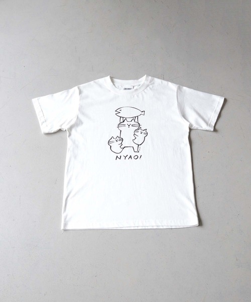 UNIT CHEST(ユニットチェスト)の「【UNIT CHEST】unique unisex T-shirt NYAO! by kikki(Tシャツ/カットソー・メンズ・ホワイト/ブラック・L/M/S)」の20枚目の写真