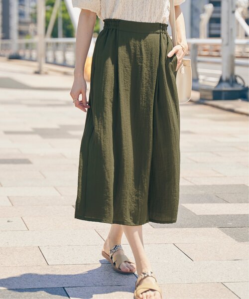 ikka（イッカ）の「【接触冷感／親子コーデ】冷感スラブタックスカーチョ（その他パンツ・レディース・ブラック/イエロー/ブルー/ダークグリーン/グレー・L/M/S）」の7枚目の写真