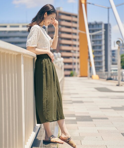 ikka（イッカ）の「【接触冷感／親子コーデ】冷感スラブタックスカーチョ（その他パンツ・レディース・ブラック/イエロー/ブルー/ダークグリーン/グレー・L/M/S）」の9枚目の写真