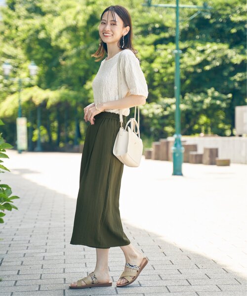 ikka（イッカ）の「【接触冷感／親子コーデ】冷感スラブタックスカーチョ（その他パンツ・レディース・ブラック/イエロー/ブルー/ダークグリーン/グレー・L/M/S）」の10枚目の写真