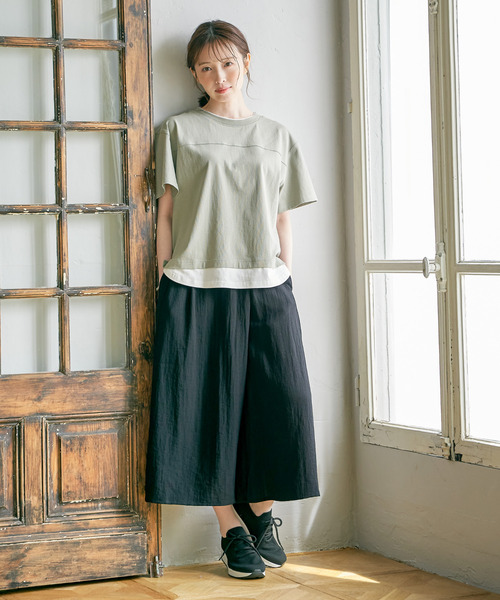 ikka（イッカ）の「【接触冷感／親子コーデ】冷感スラブタックスカーチョ（その他パンツ・レディース・ブラック/イエロー/ブルー/ダークグリーン/グレー・L/M/S）」の16枚目の写真