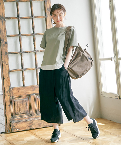 ikka（イッカ）の「【接触冷感／親子コーデ】冷感スラブタックスカーチョ（その他パンツ・レディース・ブラック/イエロー/ブルー/ダークグリーン/グレー・L/M/S）」の14枚目の写真