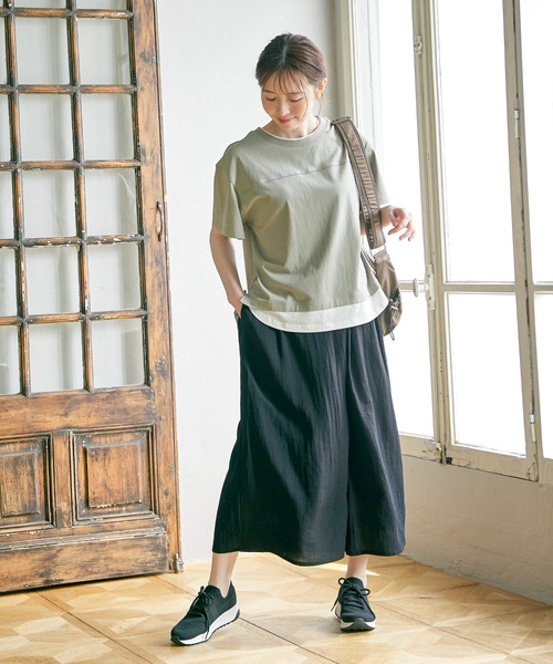 ikka（イッカ）の「【接触冷感／親子コーデ】冷感スラブタックスカーチョ（その他パンツ・レディース・ブラック/イエロー/ブルー/ダークグリーン/グレー・L/M/S）」の15枚目の写真