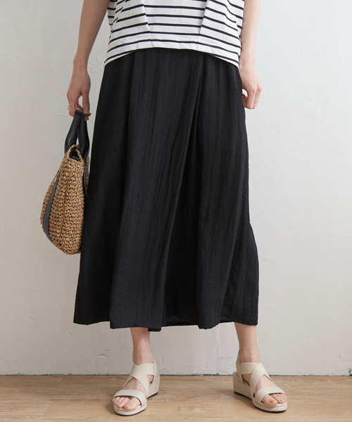 ikka（イッカ）の「【接触冷感／親子コーデ】冷感スラブタックスカーチョ（その他パンツ・レディース・ブラック/イエロー/ブルー/ダークグリーン/グレー・L/M/S）」の6枚目の写真