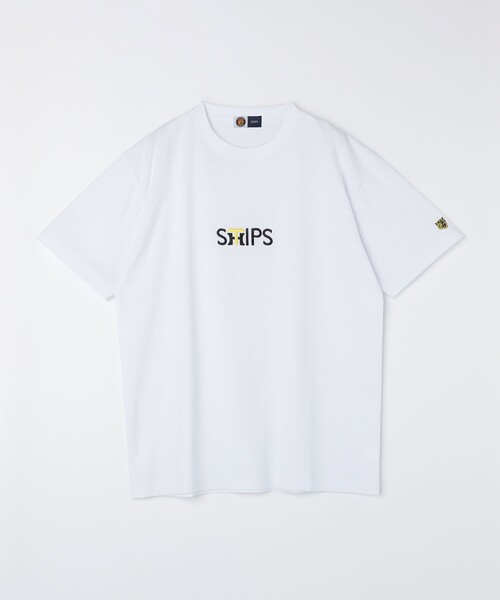 阪神タイガースSHIPS コラボTシャツ(白) SHIPS（シップス）の「SHIPS: 阪神タイガース ビッグ SHIPSロゴ T