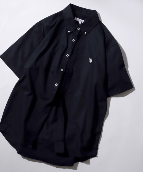 U.S. POLO ASSN.(ユーエスポロアッスン)の「U.S. POLO ASSN./ユーエスポロアッスン 別注 ワンポイント刺繍 ボタンダウン 半袖シャツ レディース メンズ(シャツ/ブラウス・メンズ・ブラック/ホワイト系その他2/ベージュ/ネイビー/ブルー系その他/ホワイト/ホワイト系その他・LL/M/L)」の6枚目の写真