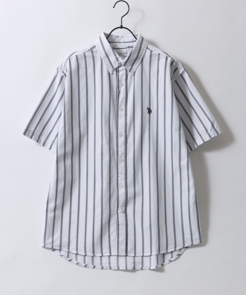 U.S. POLO ASSN.(ユーエスポロアッスン)の「U.S. POLO ASSN./ユーエスポロアッスン 別注 ワンポイント刺繍 ボタンダウン 半袖シャツ レディース メンズ(シャツ/ブラウス・メンズ・ブラック/ホワイト系その他2/ベージュ/ネイビー/ブルー系その他/ホワイト/ホワイト系その他・LL/M/L)」の12枚目の写真