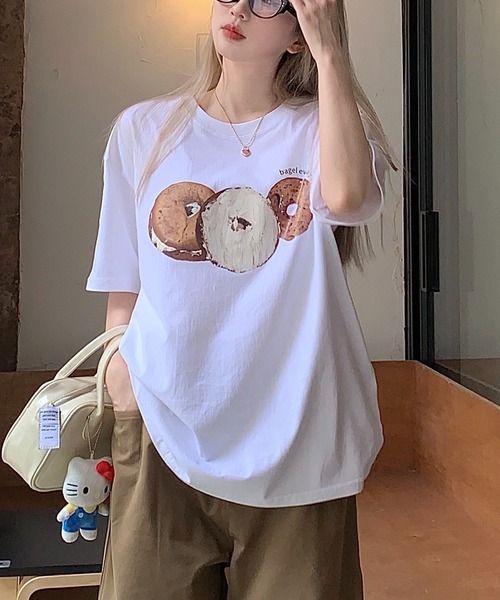 Teem Store（チームストア）の「ドーナツフォトプリント Tシャツ（Tシャツ/カットソー・レディース・ホワイト・S/M/L）」の3枚目の写真