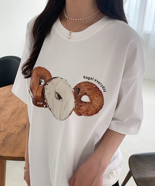 Teem Store（チームストア）の「ドーナツフォトプリント Tシャツ（Tシャツ/カットソー・レディース・ホワイト・S/M/L）」の5枚目の写真