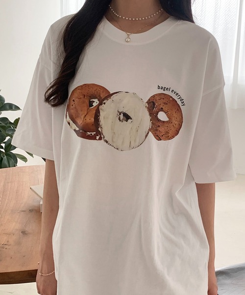 Teem Store（チームストア）の「ドーナツフォトプリント Tシャツ（Tシャツ/カットソー・レディース・ホワイト・S/M/L）」の6枚目の写真