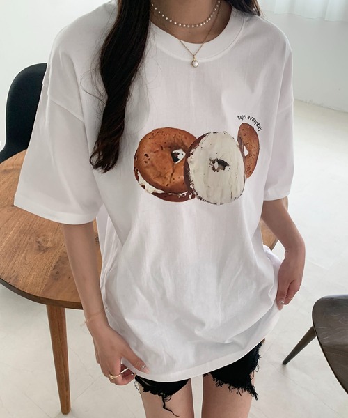 Teem Store（チームストア）の「ドーナツフォトプリント Tシャツ（Tシャツ/カットソー・レディース・ホワイト・S/M/L）」の8枚目の写真