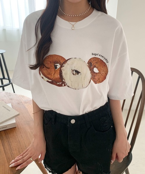 Teem Store（チームストア）の「ドーナツフォトプリント Tシャツ（Tシャツ/カットソー・レディース・ホワイト・S/M/L）」の11枚目の写真