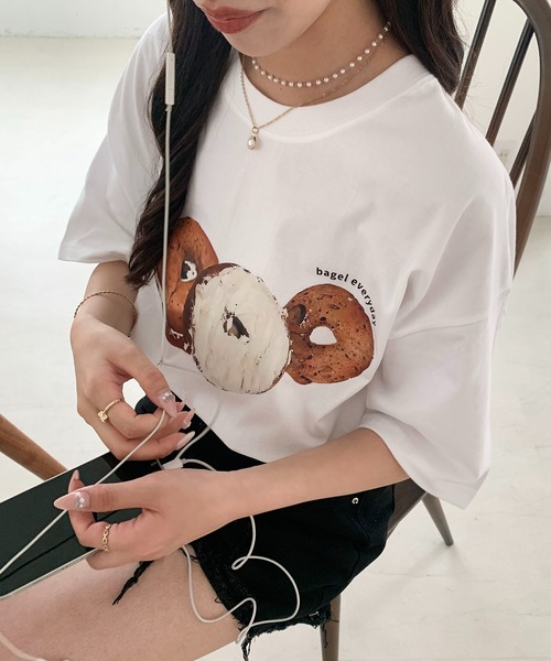 Teem Store（チームストア）の「ドーナツフォトプリント Tシャツ（Tシャツ/カットソー・レディース・ホワイト・S/M/L）」の12枚目の写真