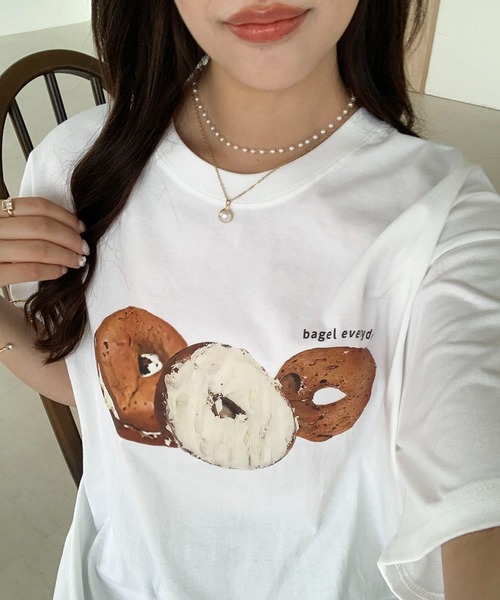Teem Store（チームストア）の「ドーナツフォトプリント Tシャツ（Tシャツ/カットソー・レディース・ホワイト・S/M/L）」の14枚目の写真