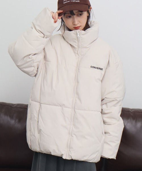 CONVERSE(コンバース)の「【CONVERSE/コンバース】ビッグシルエット ファイバーダウン スタンドジャケット(ダウンジャケット/コート・メンズ・ホワイト/ブラック/グレー・LL/L/M)」の2枚目の写真