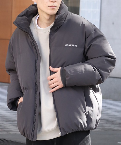 CONVERSE(コンバース)の「【CONVERSE/コンバース】ビッグシルエット ファイバーダウン スタンドジャケット(ダウンジャケット/コート・メンズ・ホワイト/ブラック/グレー・LL/L/M)」の7枚目の写真