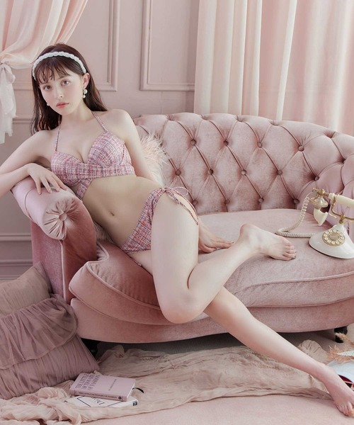 ✨値下げ✨【新品／未使用】sugar nine　ビキニ（Ｓ）　バッククロスリボン sugar nine 水着 バッククロスリボンワンカラービキニ 2点セット