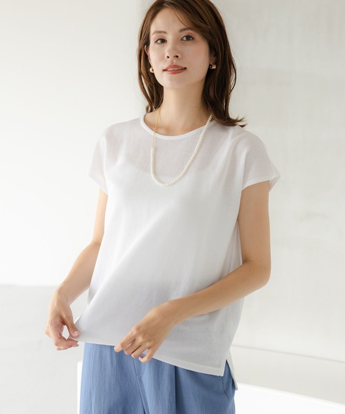 Elura（エルーラ）の「大人シアフレンチTシャツ/133648（Tシャツ/カットソー・レディース・ブラック/ベージュ/ホワイト・MEDIUM/LARGE）」の18枚目の写真