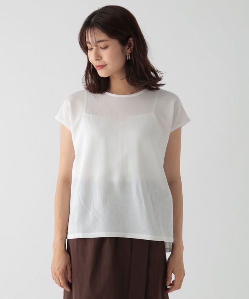 Elura（エルーラ）の「大人シアフレンチTシャツ/133648（Tシャツ/カットソー・レディース・ブラック/ベージュ/ホワイト・MEDIUM/LARGE）」の13枚目の写真