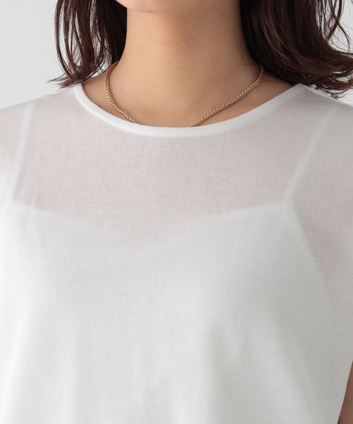 Elura（エルーラ）の「大人シアフレンチTシャツ/133648（Tシャツ/カットソー・レディース・ブラック/ベージュ/ホワイト・MEDIUM/LARGE）」の10枚目の写真