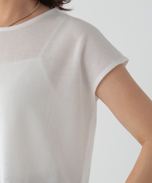 Elura（エルーラ）の「大人シアフレンチTシャツ/133648（Tシャツ/カットソー・レディース・ブラック/ベージュ/ホワイト・MEDIUM/LARGE）」の9枚目の写真