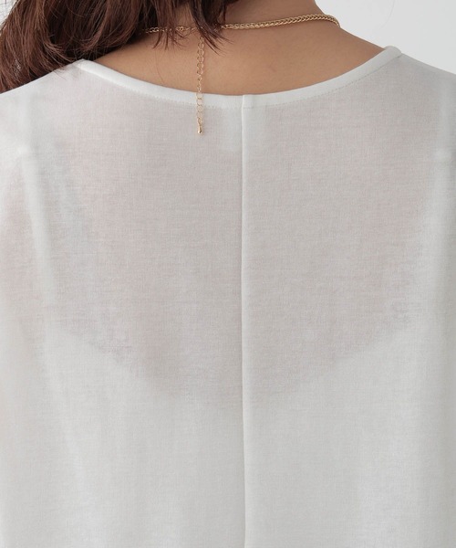 Elura（エルーラ）の「大人シアフレンチTシャツ/133648（Tシャツ/カットソー・レディース・ブラック/ベージュ/ホワイト・MEDIUM/LARGE）」の7枚目の写真