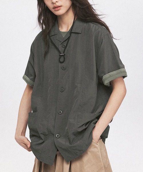 ブラウス シャツ aimoha outdoor ユニセックス　ビッグシルエット シャツ レディース メンズ セール】aimoha outdoor ユニセックス ビッグシルエット シャツ