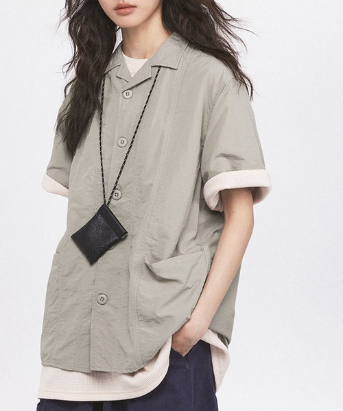 ブラウス シャツ aimoha outdoor ユニセックス　ビッグシルエット シャツ レディース メンズ セール】aimoha outdoor ユニセックス ビッグシルエット シャツ