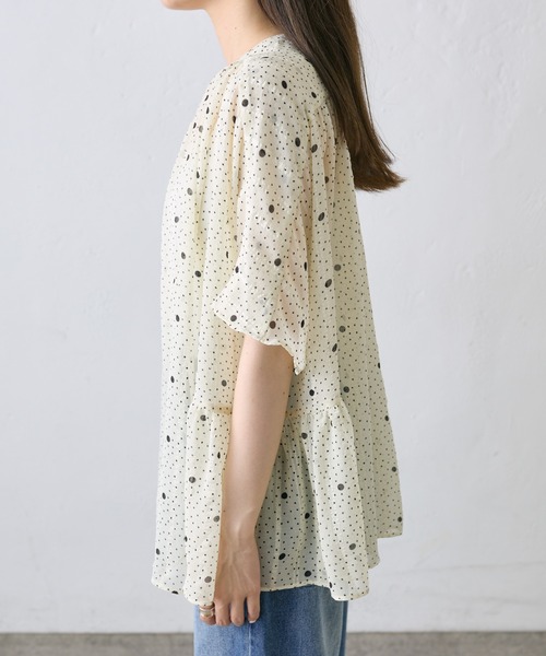PUAL CE CIN(ピュアルセシン)の「ドットシフォンブラウス(シャツ/ブラウス・レディース・ネイビー/アイボリー・FREE)」の19枚目の写真
