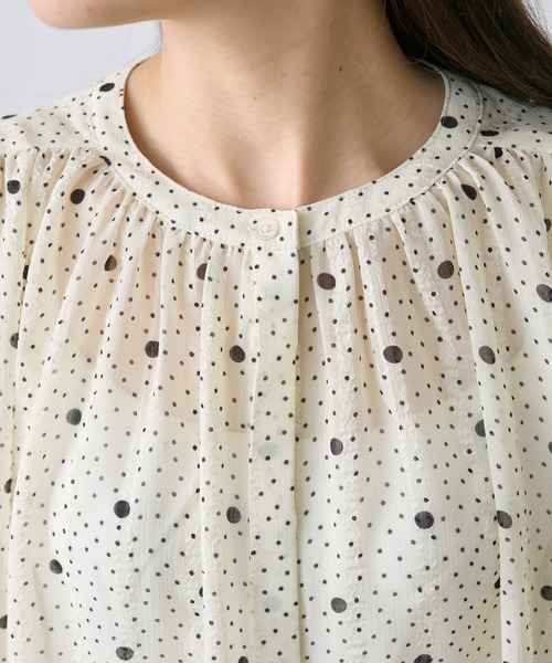 PUAL CE CIN(ピュアルセシン)の「ドットシフォンブラウス(シャツ/ブラウス・レディース・ネイビー/アイボリー・FREE)」の21枚目の写真