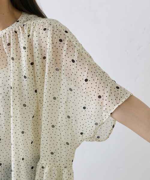 PUAL CE CIN(ピュアルセシン)の「ドットシフォンブラウス(シャツ/ブラウス・レディース・ネイビー/アイボリー・FREE)」の22枚目の写真