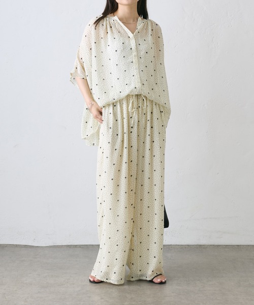 PUAL CE CIN(ピュアルセシン)の「ドットシフォンブラウス(シャツ/ブラウス・レディース・ネイビー/アイボリー・FREE)」の8枚目の写真