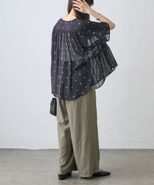 PUAL CE CIN(ピュアルセシン)の「ドットシフォンブラウス(シャツ/ブラウス・レディース・ネイビー/アイボリー・FREE)」の14枚目の写真