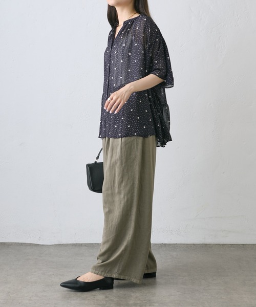 PUAL CE CIN(ピュアルセシン)の「ドットシフォンブラウス(シャツ/ブラウス・レディース・ネイビー/アイボリー・FREE)」の13枚目の写真