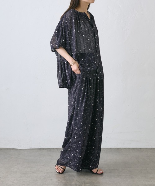 PUAL CE CIN(ピュアルセシン)の「ドットシフォンブラウス(シャツ/ブラウス・レディース・ネイビー/アイボリー・FREE)」の16枚目の写真