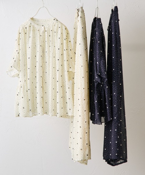 PUAL CE CIN(ピュアルセシン)の「ドットシフォンブラウス(シャツ/ブラウス・レディース・ネイビー/アイボリー・FREE)」の17枚目の写真