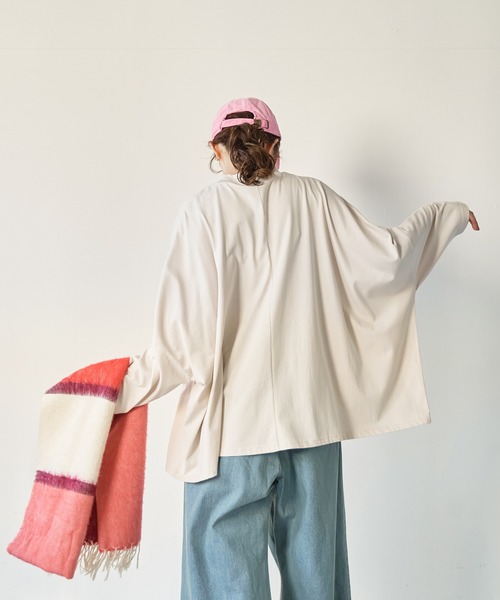 Kelen(ケレン)の「「KELEN/ケレン」ワイドボックスシルエットトップス(Tシャツ/カットソー・レディース・ライトベージュ/ブラック/ブルー系その他/ブラウン・FREE)」の16枚目の写真