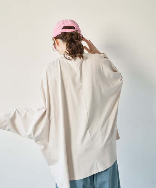 Kelen(ケレン)の「「KELEN/ケレン」ワイドボックスシルエットトップス(Tシャツ/カットソー・レディース・ライトベージュ/ブラック/ブルー系その他/ブラウン・FREE)」の20枚目の写真