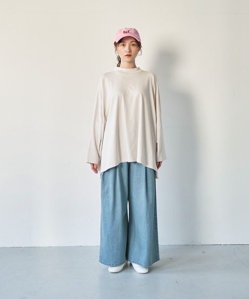 Kelen(ケレン)の「「KELEN/ケレン」ワイドボックスシルエットトップス(Tシャツ/カットソー・レディース・ライトベージュ/ブラック/ブルー系その他/ブラウン・FREE)」の21枚目の写真