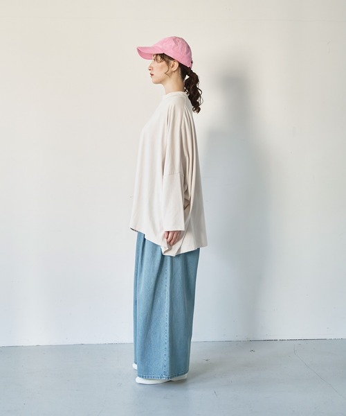 Kelen(ケレン)の「「KELEN/ケレン」ワイドボックスシルエットトップス(Tシャツ/カットソー・レディース・ライトベージュ/ブラック/ブルー系その他/ブラウン・FREE)」の22枚目の写真