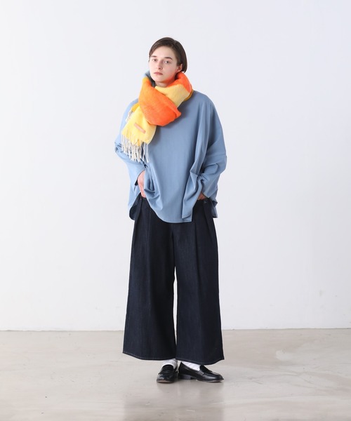 Kelen(ケレン)の「「KELEN/ケレン」ワイドボックスシルエットトップス(Tシャツ/カットソー・レディース・ライトベージュ/ブラック/ブルー系その他/ブラウン・FREE)」の5枚目の写真